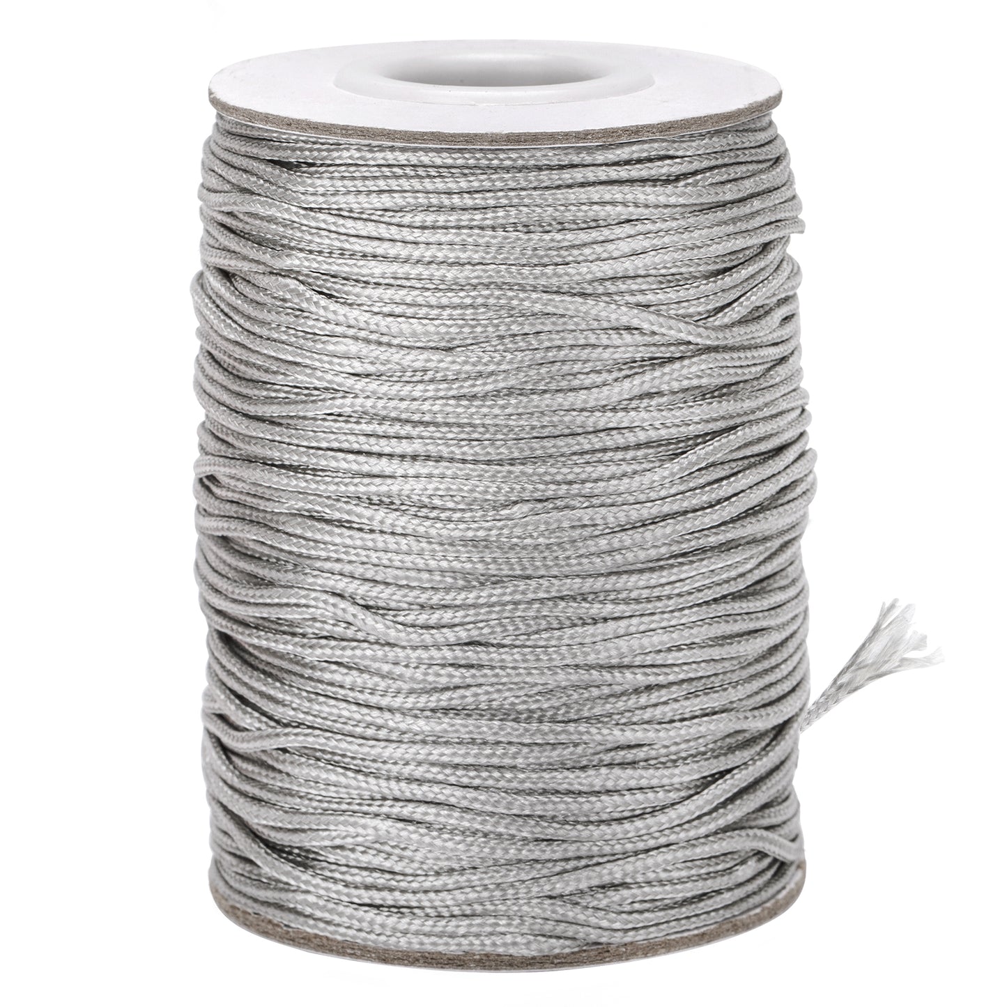 G2PLUS 1.5mm Silver Nylon Cord String, 100m Satin Braided Cord, No-elastic Roman Blind Cord, Jewelry Making Cord, Chinese Knot Cord for Necklace, Bracelets and Beading