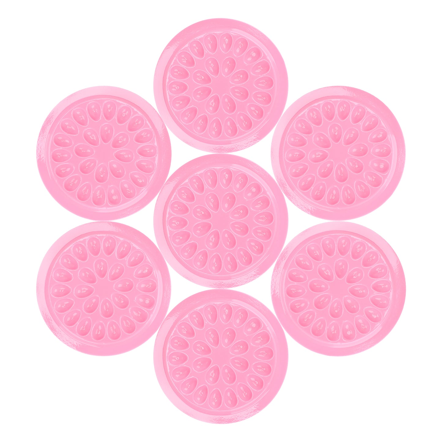 G2PLUS False Eyelashes Glue Holders, 100 PCS Disposable Eyelash Glue Holder Plastic Glue Pallet Pad for Eyelash Extensions (Pink)