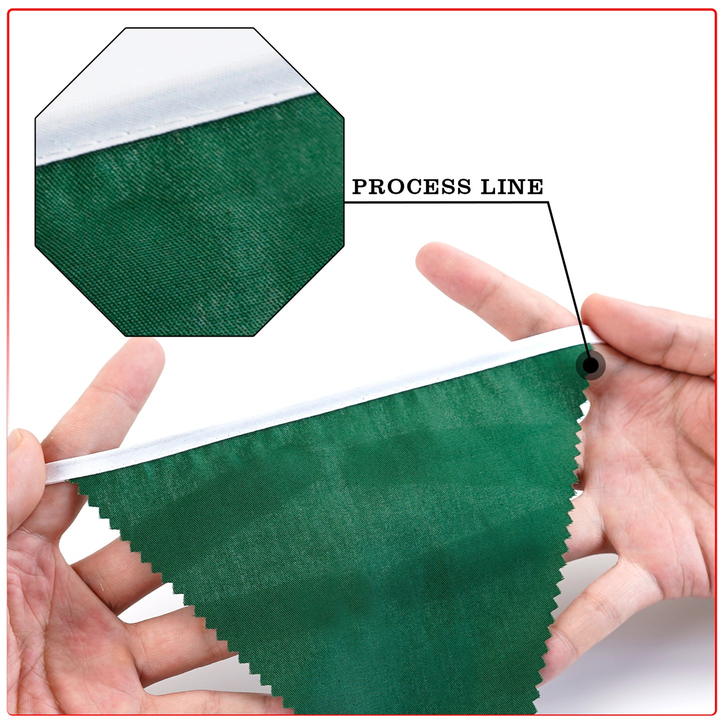 G2PLUS Christmas Triangle Bunting Banner, 39Ft Cotton Pennant Banner, Red and Green Fabric Flags for Holiday, Home and Party Hanging Decorations