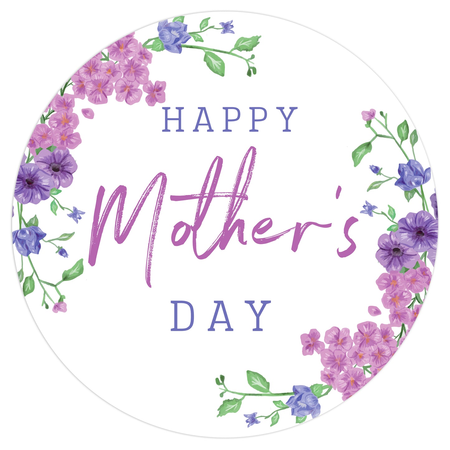 G2PLUS Mother's Day Stickers, 60PCS Happy Mother's Day Gift Stickers, 2'' Purple Mother's Day Label Sticker, Floral Gift Stickers for Mother's Day, Mom's Birthday Gift Wrap, Gift Cards, Party Favors