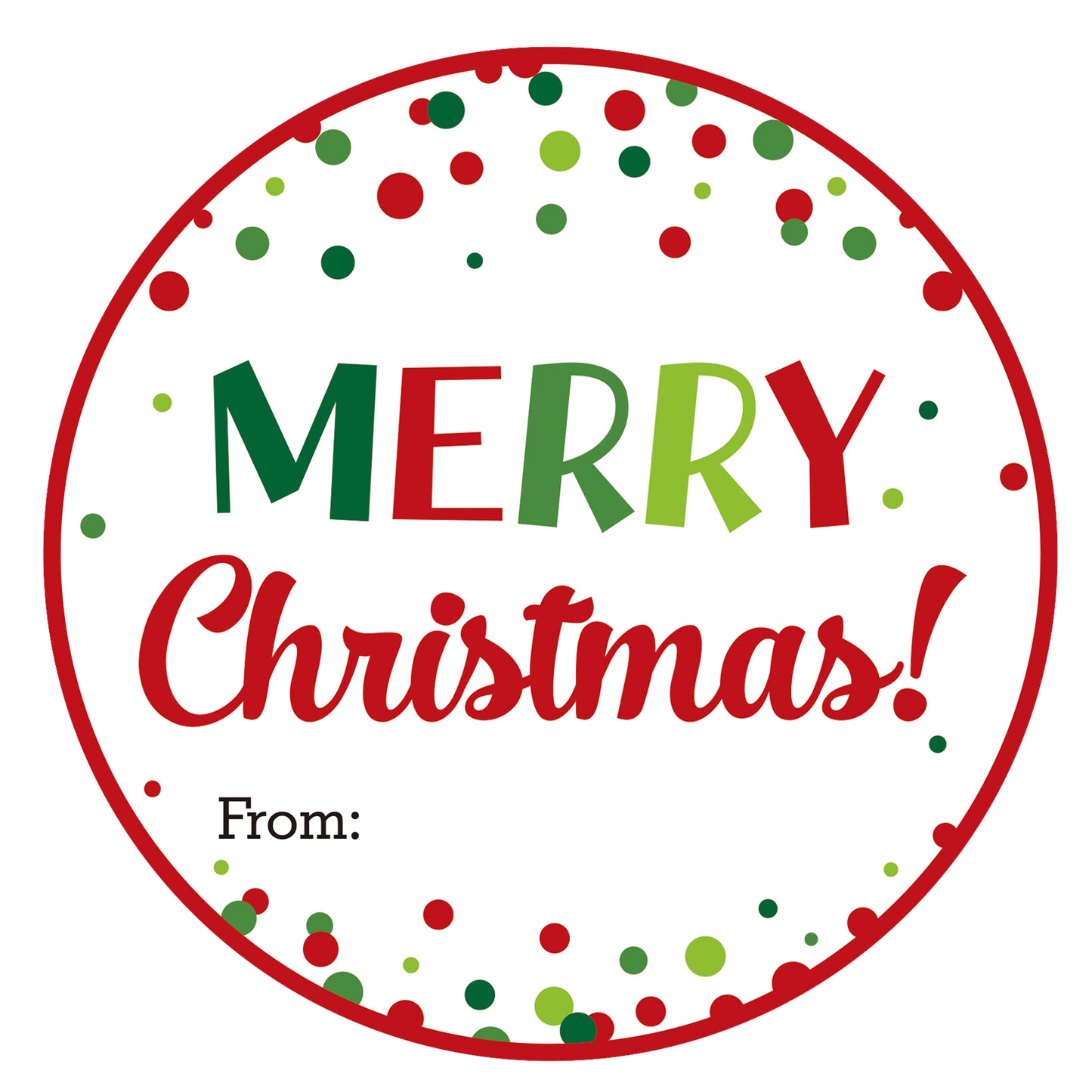 G2PLUS Merry Christmas Labels Stickers, 120PCS Sticky Christmas Labels for Presents, Round Self Adhesive Christmas Sticky Labels for Xmas Gift, 5CM Dots Present Stickers for Christmas Decoration