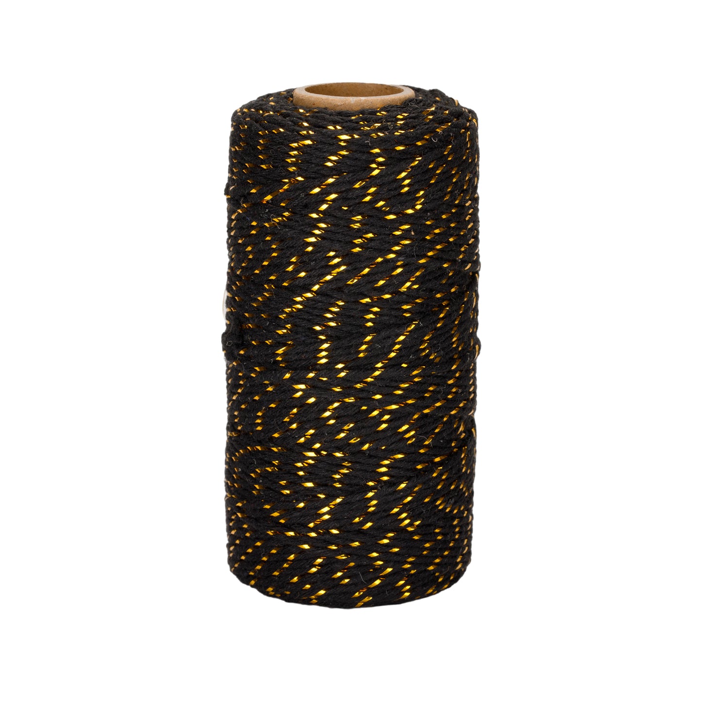 G2PLUS Christmas String for Gift Wrapping, Black Cotton Twine with Gold String, 2MM Glitter Gift Wrapping String, 100M Christmas Decorative Bakers Twine for Halloween Christmas DIY Gift Decorations