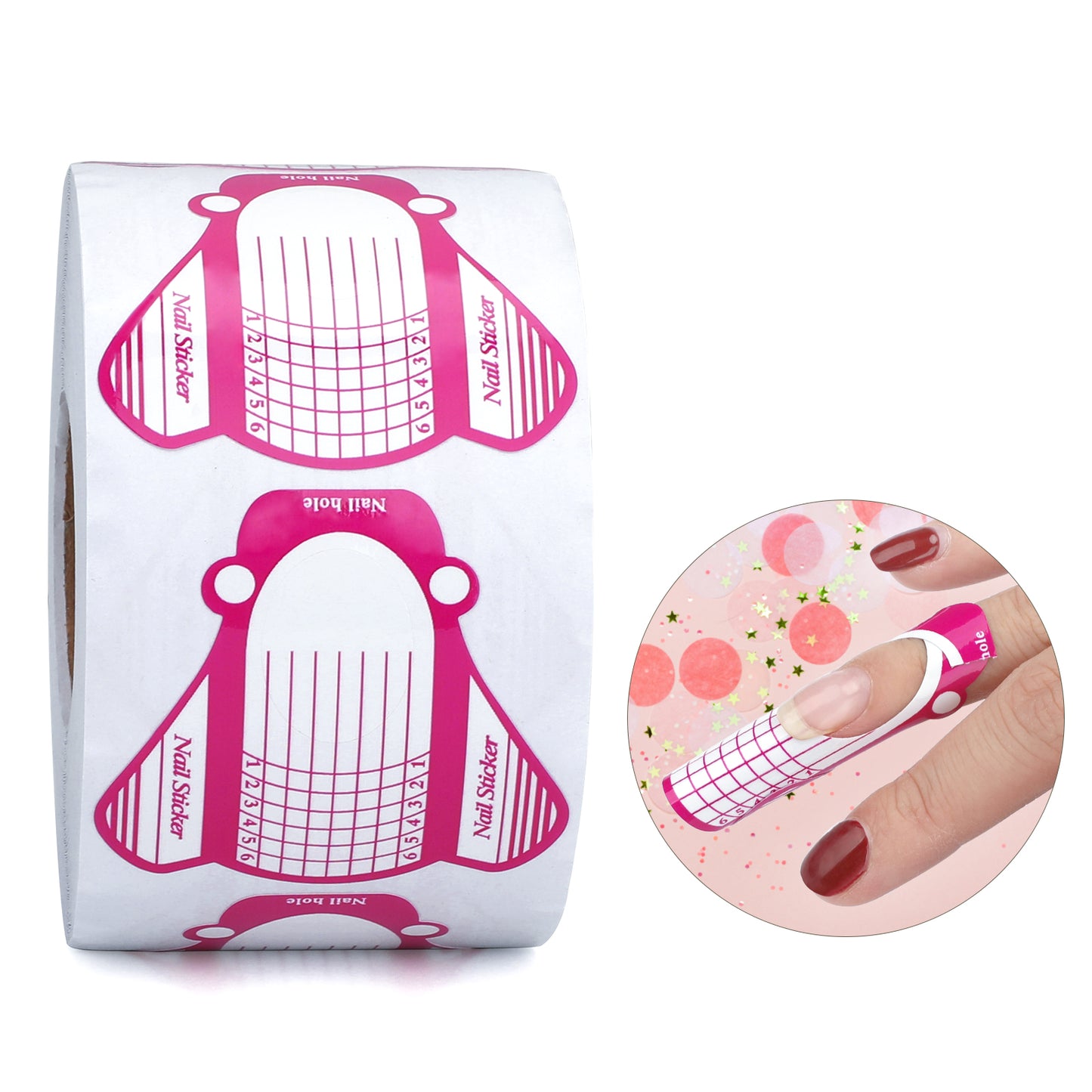G2PLUS Paper Nail Forms for Gel Builder - 500PCS Nail Extension Form Stickers - Large Adhesive Nail Builder Forms - Nail Paper Forms for Gel Nails Extension