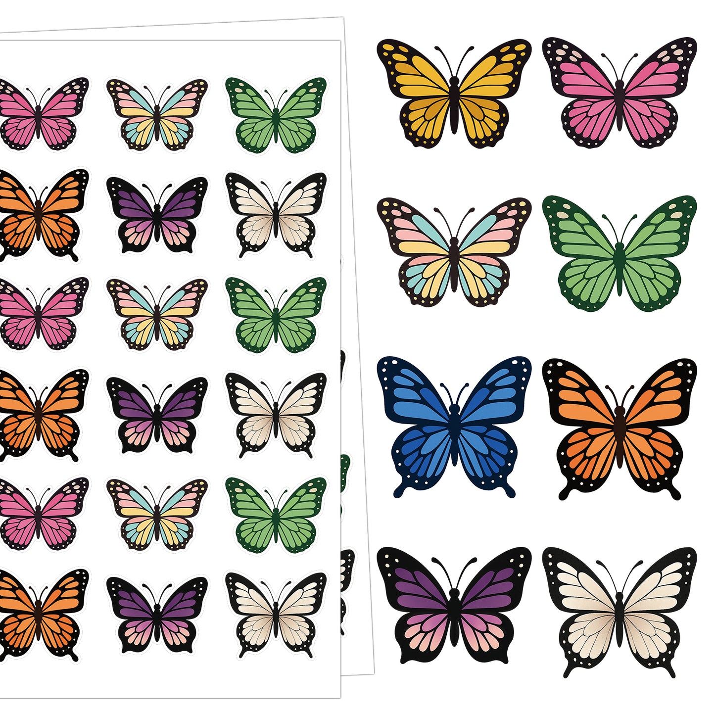G2PLUS 600 Pcs Butterfly Stickers - 1.5" Self-Adhesive Butterflies Labels Stickers for Kids and Adults, Waterproof Decorative Label Sticker for Envelope Seals, DIY Crafts, Scrapbooking, Journaling