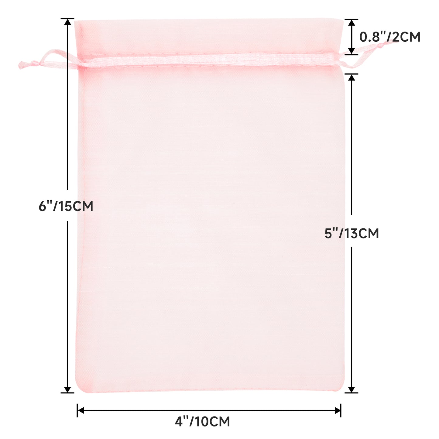 G2PLUS 100PCS Blush Pink Organza Bags 4x6 in - Organza Gift Bags with Drawstring, Sheer Mesh Jewelry Pouches for Christmas, Baby Shower, Wedding Party Favors