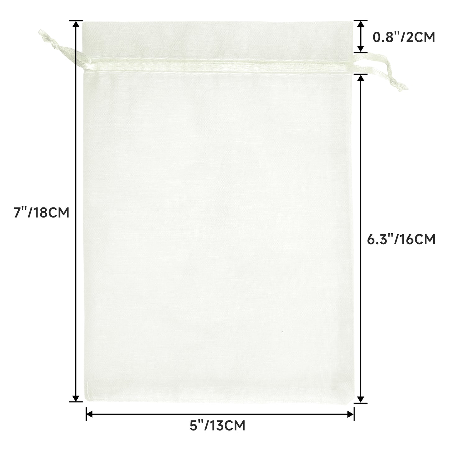 G2PLUS 25PCS Drawstring Organza Bags 5x7 inches - Ivory Organza Gift Bags, Sheer Mesh Pouches for Candy, Jewelry, Baby Shower, Wedding Party Favors