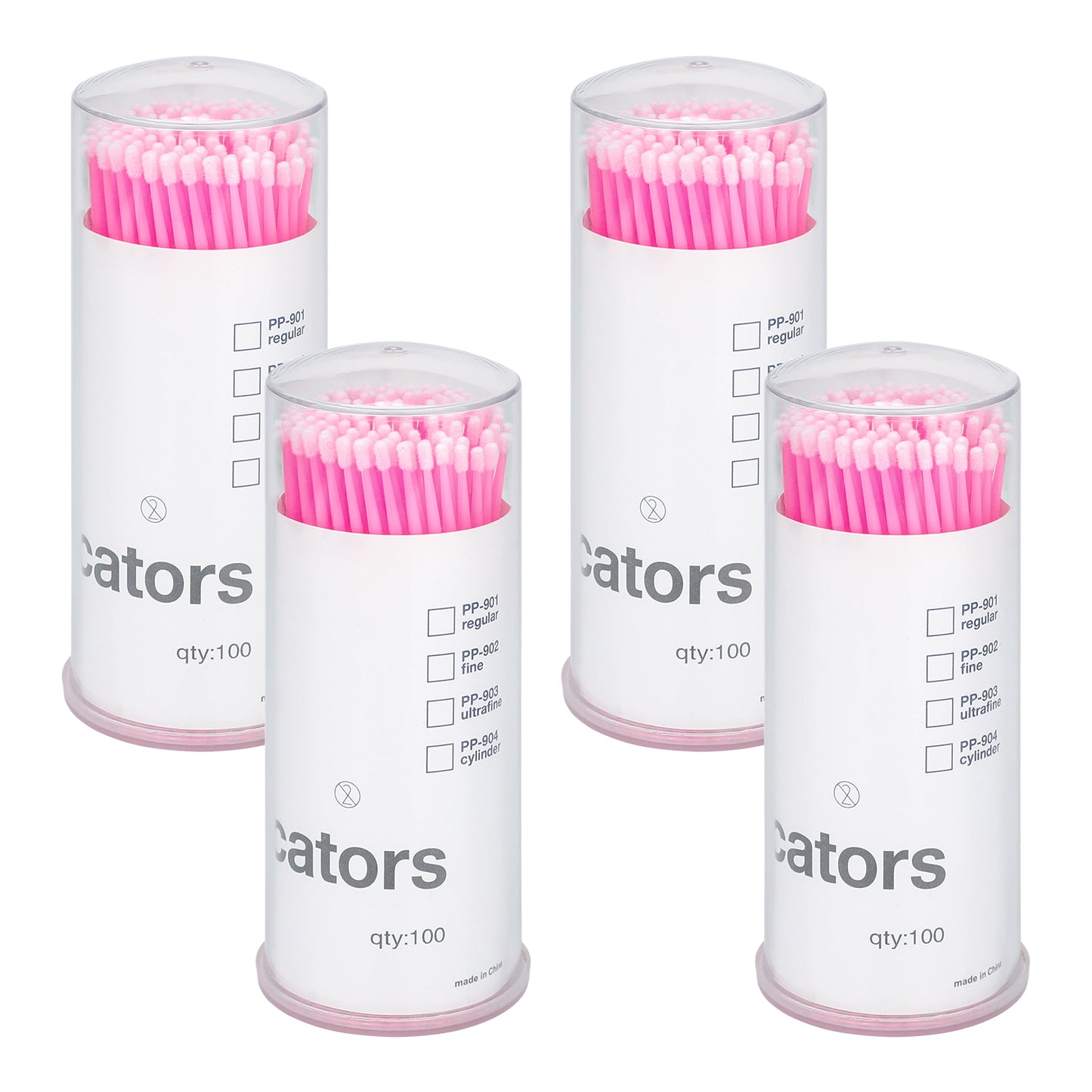 G2PLUS 400PCS Micro Applicators Brushes, Pink Micro Applicators, Eyelash Extension Applicators for Eyelashes Extensions, Crafting