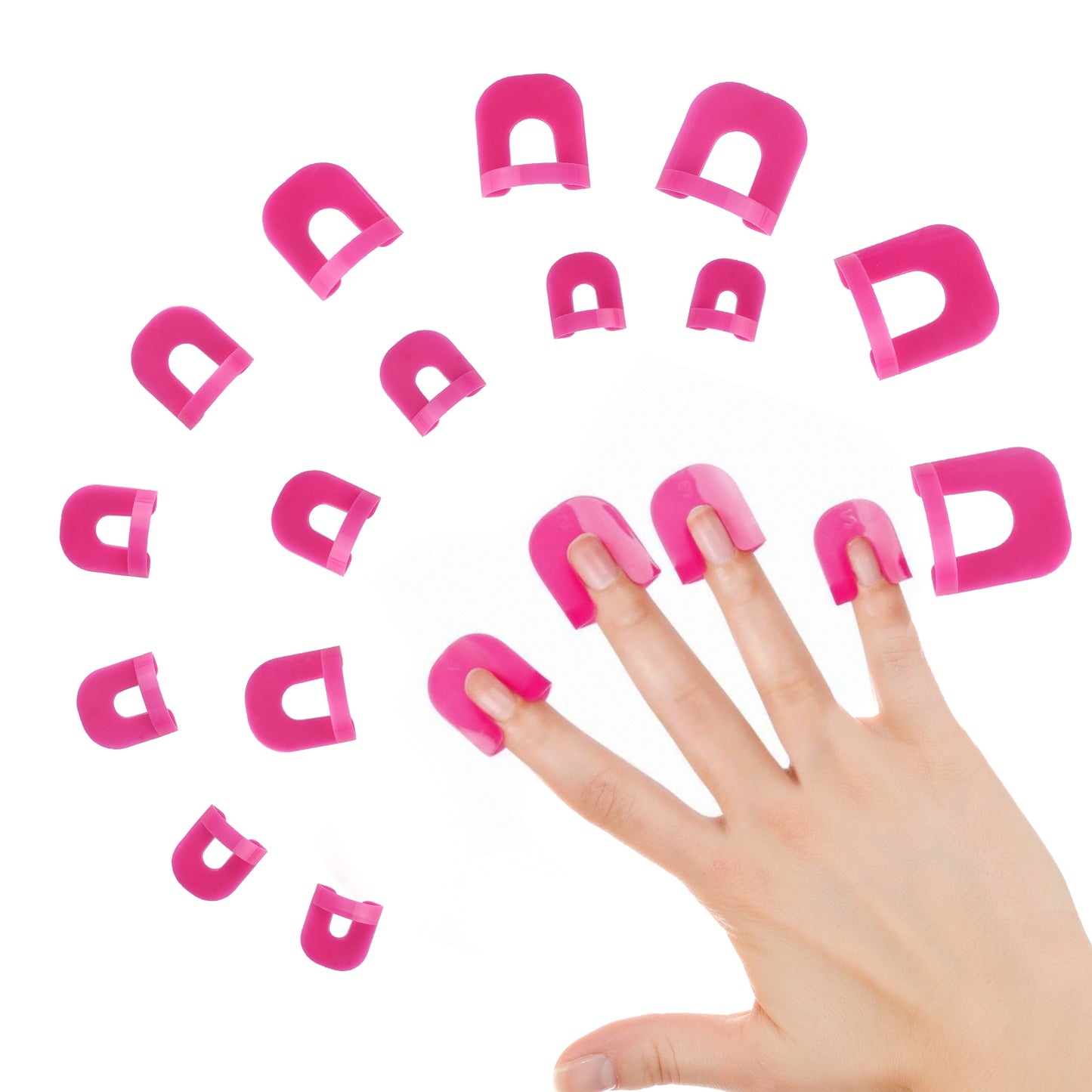 G2PLUS Nail Polish Stencil 26 PCS in 10 Sizes Nail Painting Guide Mess Saver Nail Art Basic Tool Accessories Manicure Nail Art Polish Protection Tip Protectors Reusable