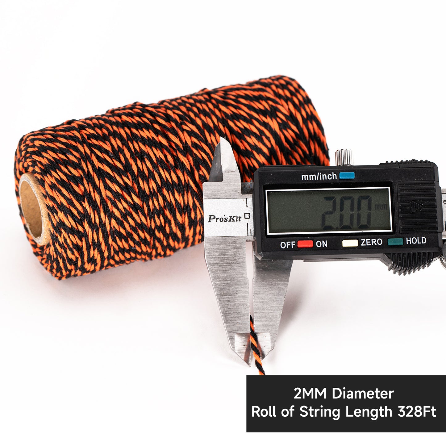 G2PLUS Black Orange Cotton Twine - 2MM 328ft Baker's Twine, Orange and Black Gift Wrapping String for DIY Crafts, Halloween Party Decorations, Treat Bags