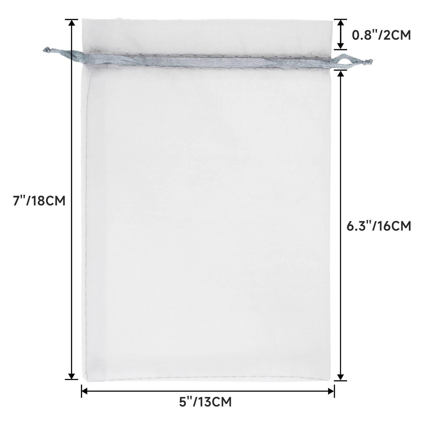 G2PLUS 25PCS Grey Organza Bags 5x7 inches - Sheer Mesh Jewelry Pouches, Organza Gift Bags with Drawstring for Candy, Jewelry, Wedding Party Favors