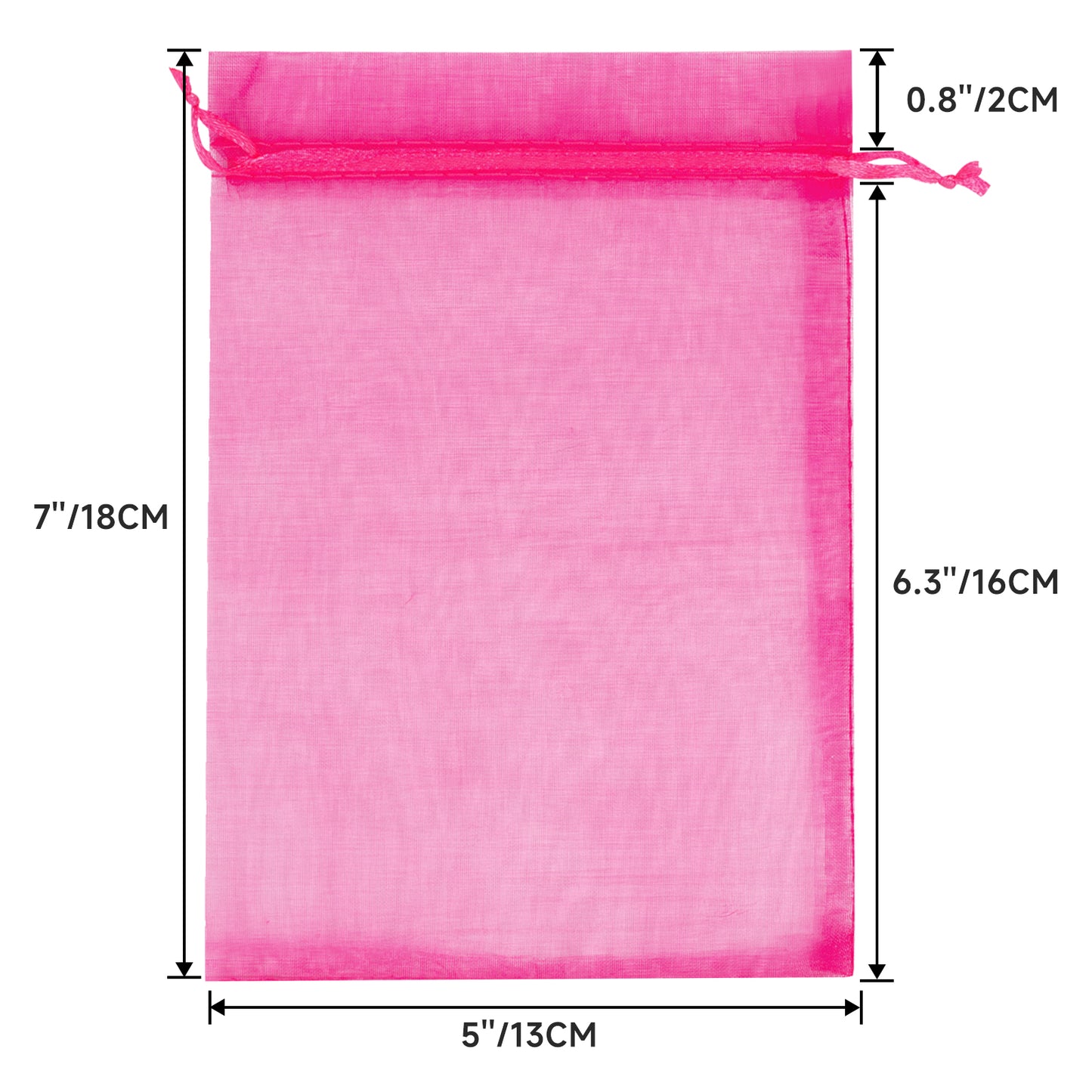 G2PLUS 25PCS Rose Red Organza Bags 5x7 inches - Sheer Mesh Jewelry Pouches, Organza Gift Bags with Drawstring for Candy, Jewelry, Wedding Party Favors