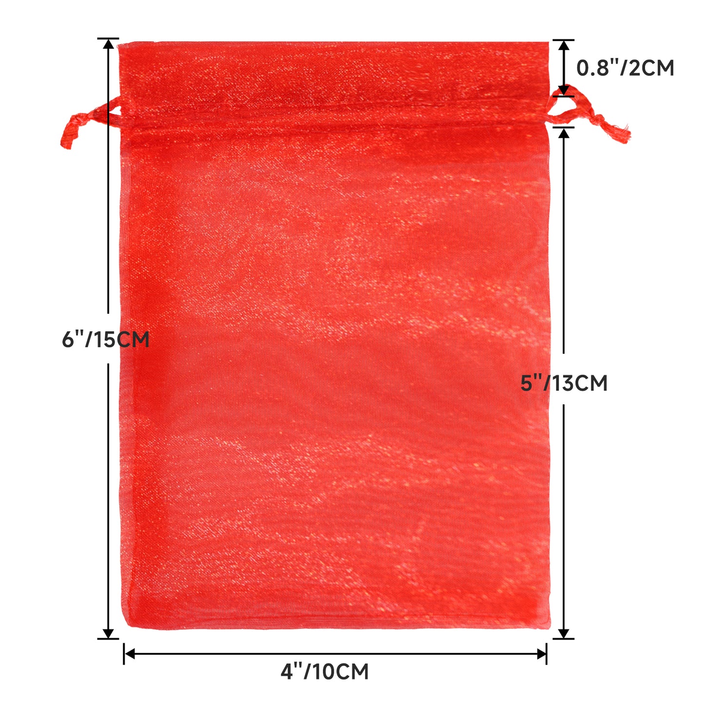 G2PLUS 30PCS Red Oragnza Bags 4x6 In - Drawstring Organza Bags, Sheer Mesh Jewelry Pouches, Candy Gift Wrap Pouches for Christmas, Valentine's Day, Wedding Party Favors