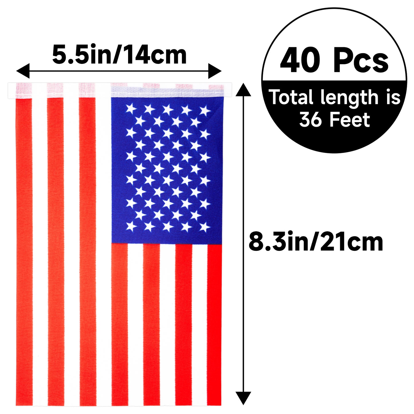 G2PLUS American Flags Banner, 36 Feet USA String Pennant Flag, 4th of July Pennant Banner Bunting for Patriotic Events, Classroom, Bars, Sports, Independence Day Indoor Outdoor Decoration