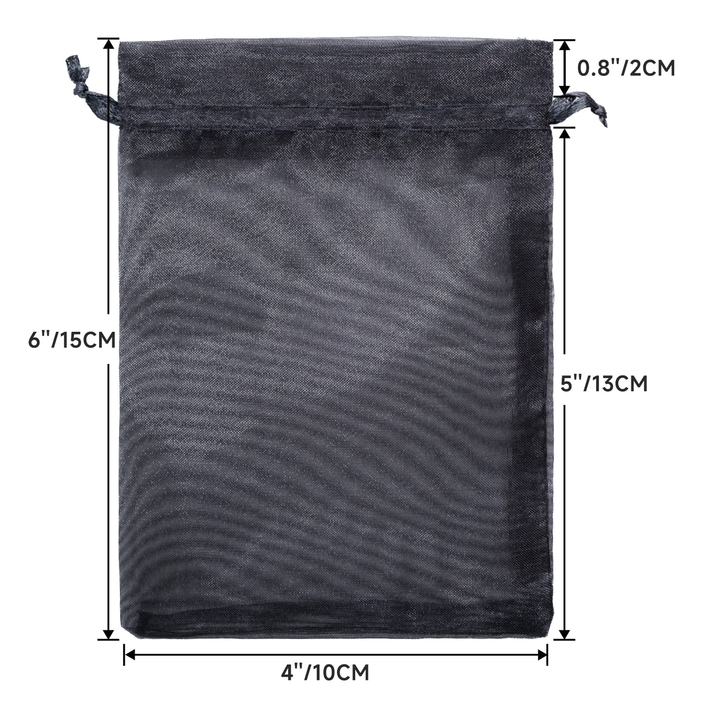 G2PLUS 30PCS Black Oragnza Bags 4x6 In - Drawstring Organza Bags, Sheer Mesh Jewelry Pouches, Candy Gift Wrap Pouches for Halloween, Christmas, Wedding Party Favors