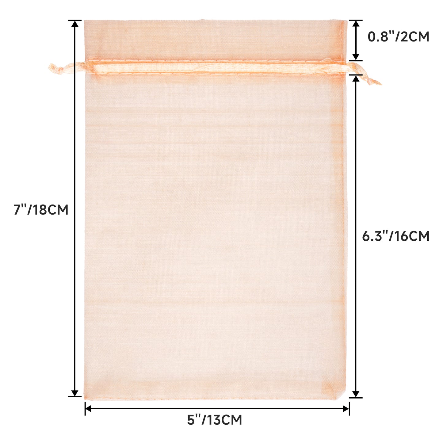 G2PLUS 25PCS Peach Organza Bags 5x7 inches - Sheer Mesh Jewelry Pouches, Organza Gift Bags with Drawstring for Candy, Jewelry, Wedding Party Favors
