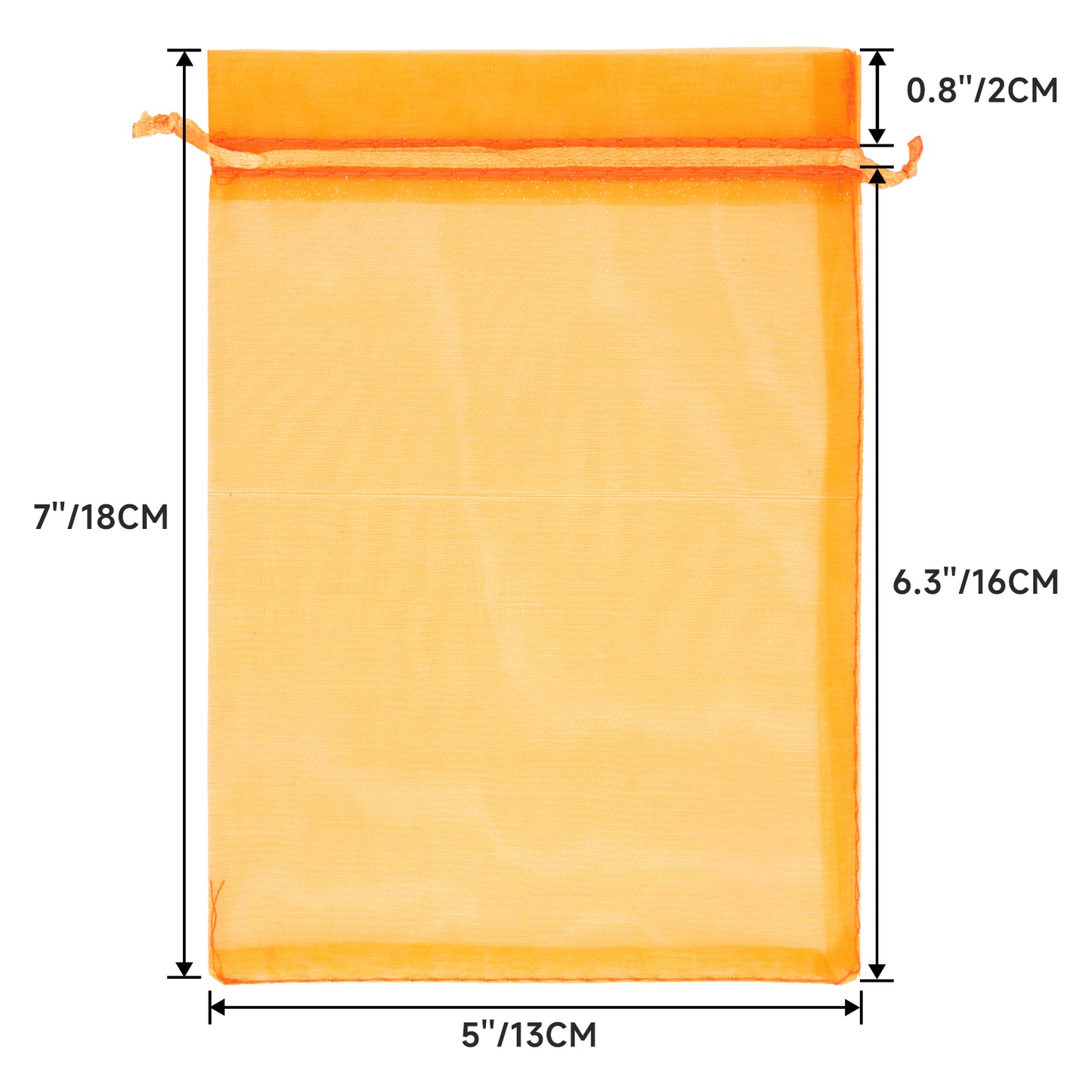 G2PLUS 25PCS Orange Organza Bags 5x7 inches - Sheer Mesh Jewelry Pouches, Organza Gift Bags with Drawstring for Candy, Jewelry, Wedding Party Favors