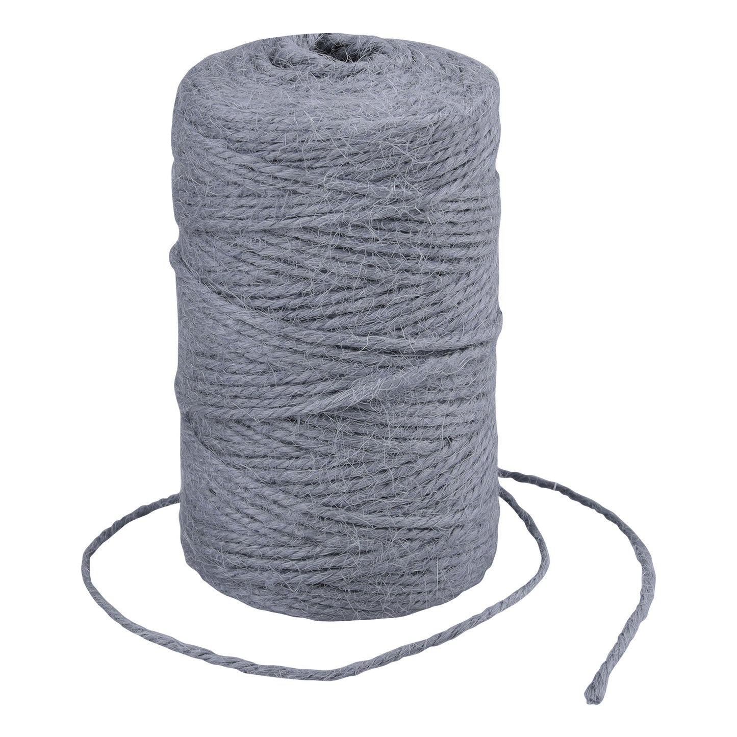 G2PLUS Grey Jute String Twine 2MM, 100M Natural Garden Jute Rope, 3 Ply Art and Crafts Linen String for DIY Craft; Gardening Use