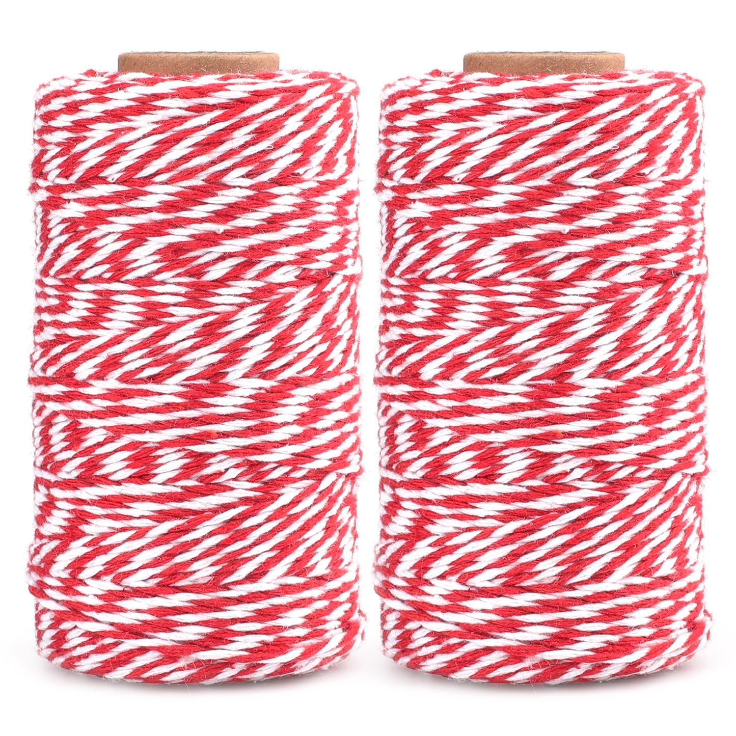 G2PLUS 2x100M Red and White String Twine, 2MM Craft Cotton Thread Durable Twine Perfect for Baking, Butchers, DIY Crafts and Handmade Arts
