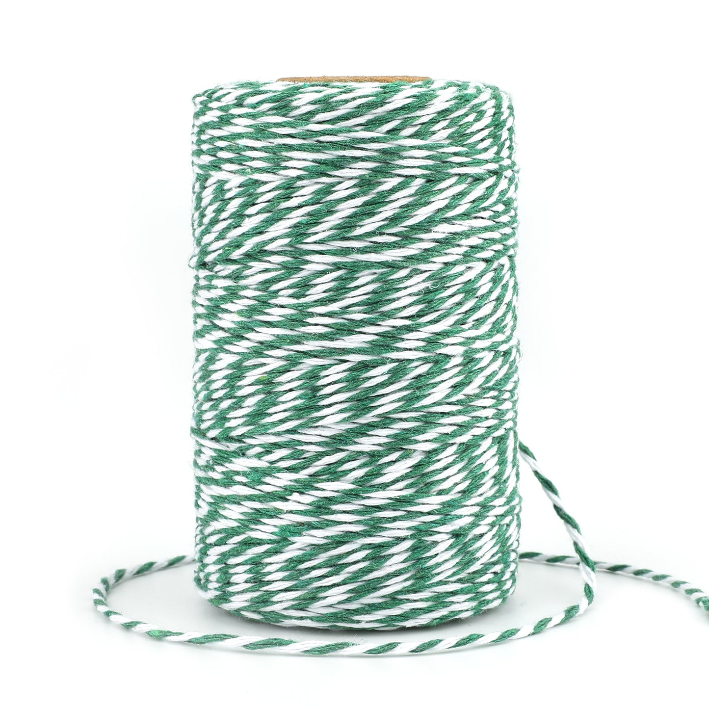 G2PLUS 100M Green and White Craft Bakers Twine 2MM Cotton Garden Thread Durable Tags Tie Labels String Spool for DIY Crafts and Handmade Arts (Green and White)