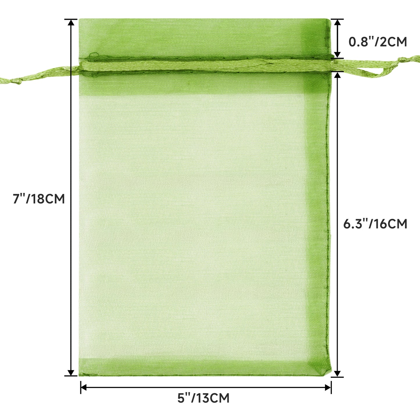 G2PLUS 25PCS Green Organza Bags 5x7 inches - Sheer Mesh Jewelry Pouches, Sage Green Organza Gift Bags with Drawstring for Candy, Jewelry, Wedding Party Favors