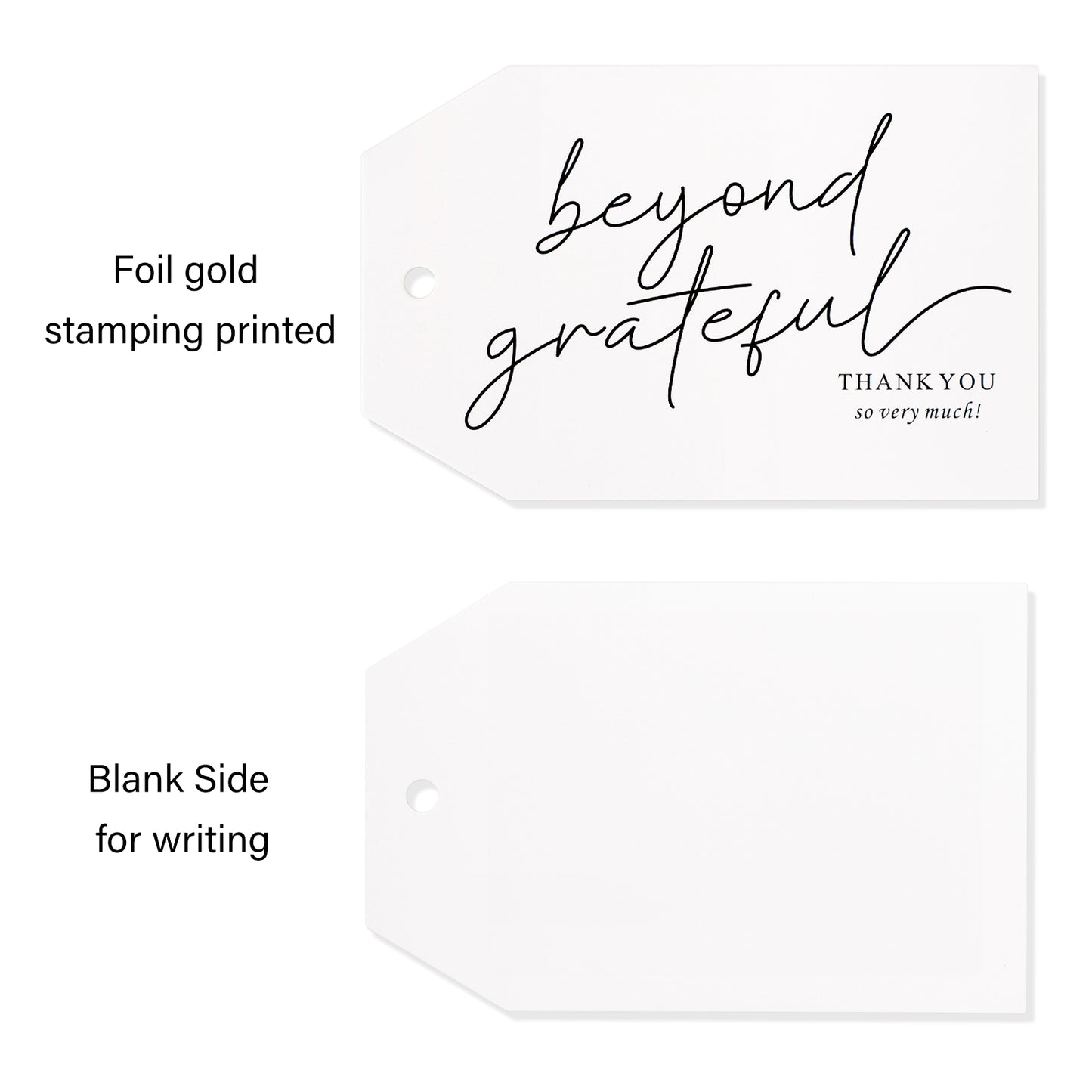 G2PLUS Thank You Gift Tags, Beyond Grateful Tags, 50PCS Thank You So Very Much Tags, Black Modern Calligraphy Thank You Tags with String for Wedding, Baby Shower, Birthday, Fall Holiday Party Favors