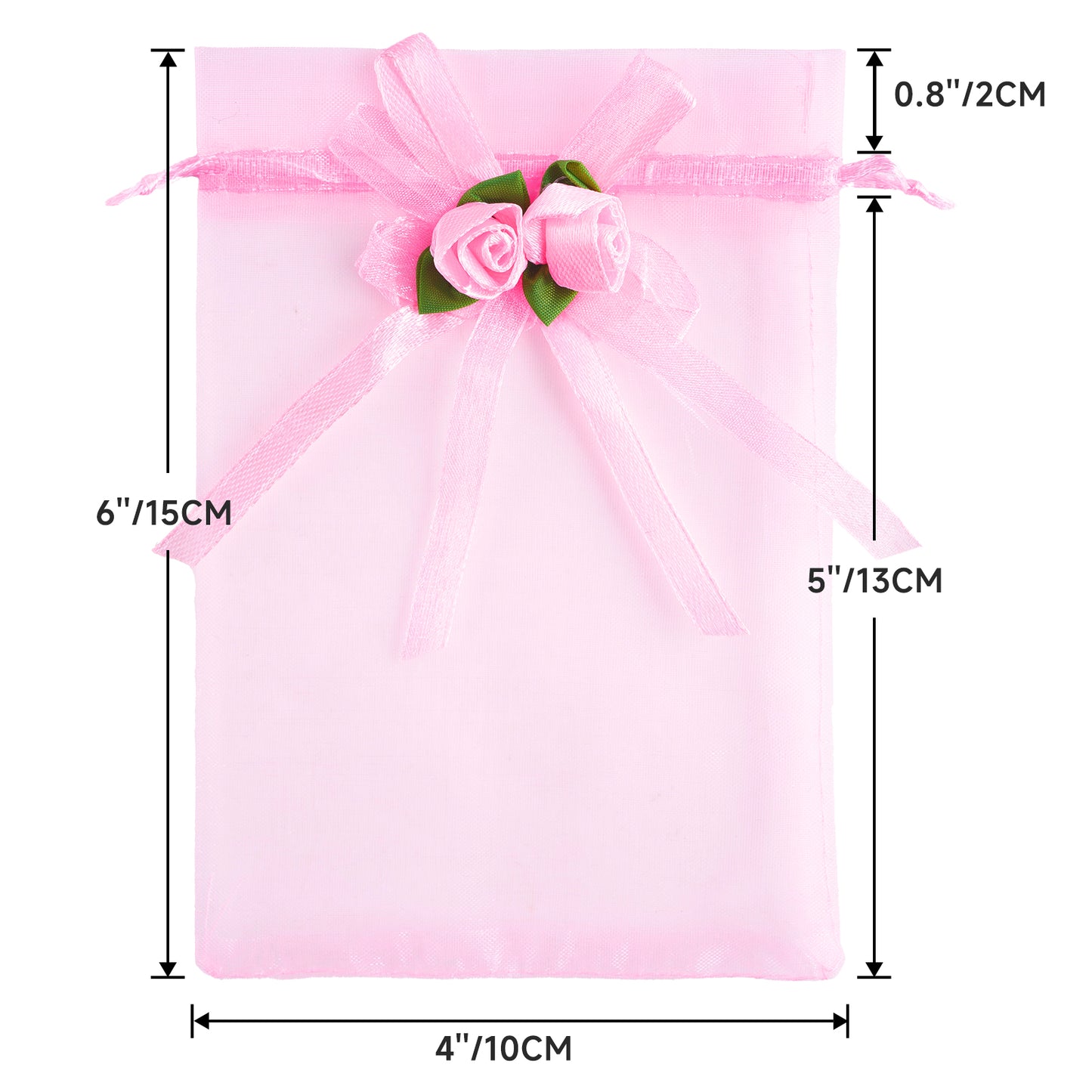 G2PLUS 30Pcs Rose Organza Bags 4x6 Inch-Pink Wedding Favor Bags, Sheer Mesh Jewelry Pouches with Drawstring for Bridal Shower, Baby Shower, Valentine's Day Party Favors