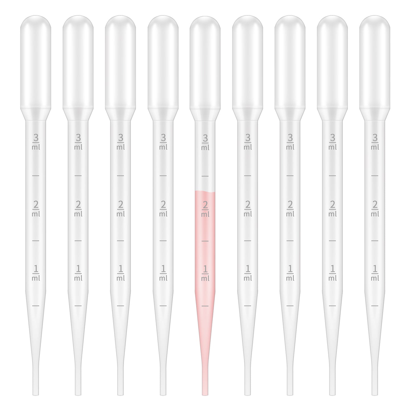 G2PLUS 3ML Plastic Dropper, 25Pcs Pipettes Dropper, Clear Graduated Dropper, Disposable Transfer Pipettes for Essential Oils, Kids Activities, DIY Art and Make up Tool