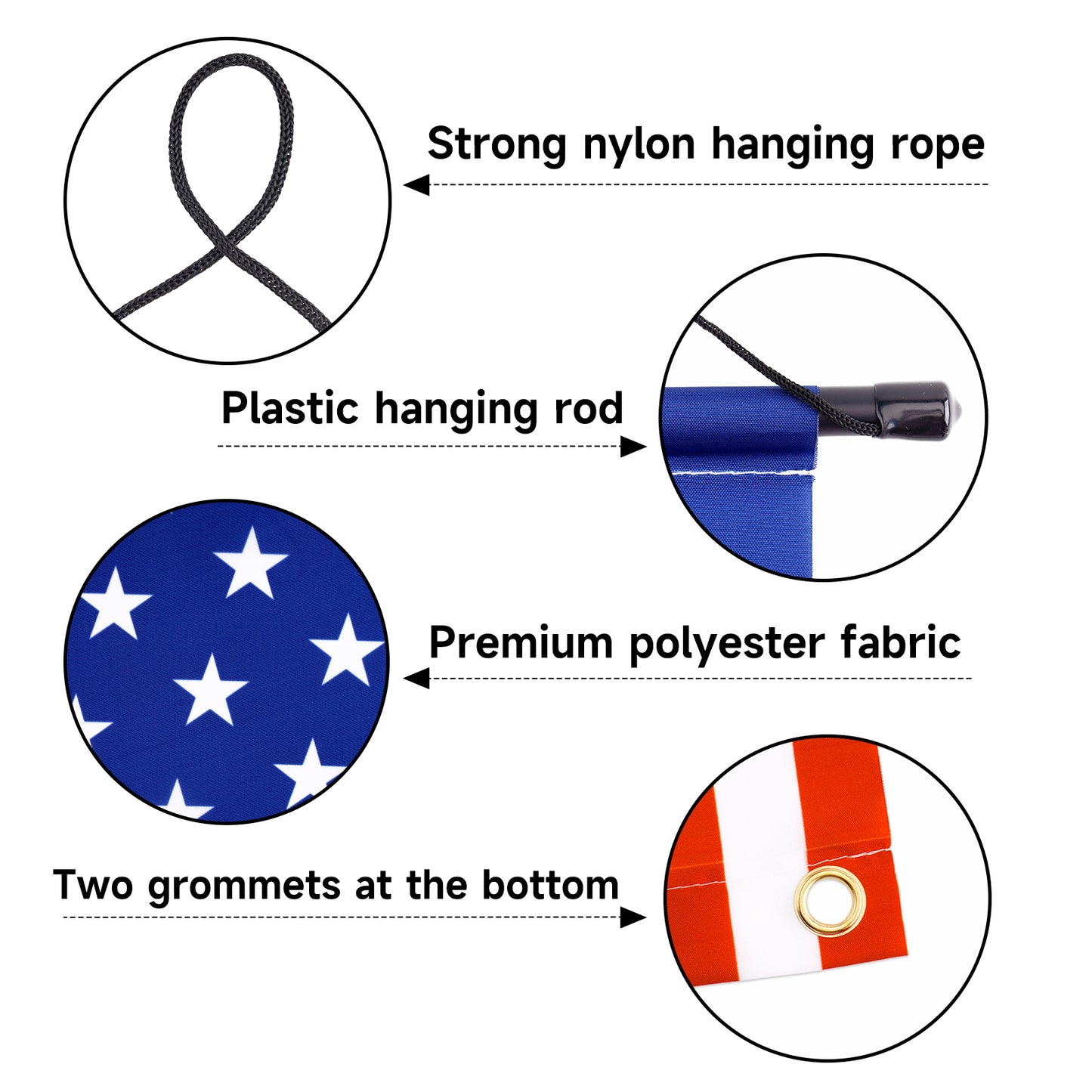 G2PLUS American Flag Door Banner, 12x71 Inches Independence Day Indoor and Outdoor Hanging American Flag Banners, Patriotic Star and Stripes Decor for Memorial Day, 4Th of July (2 PCS)