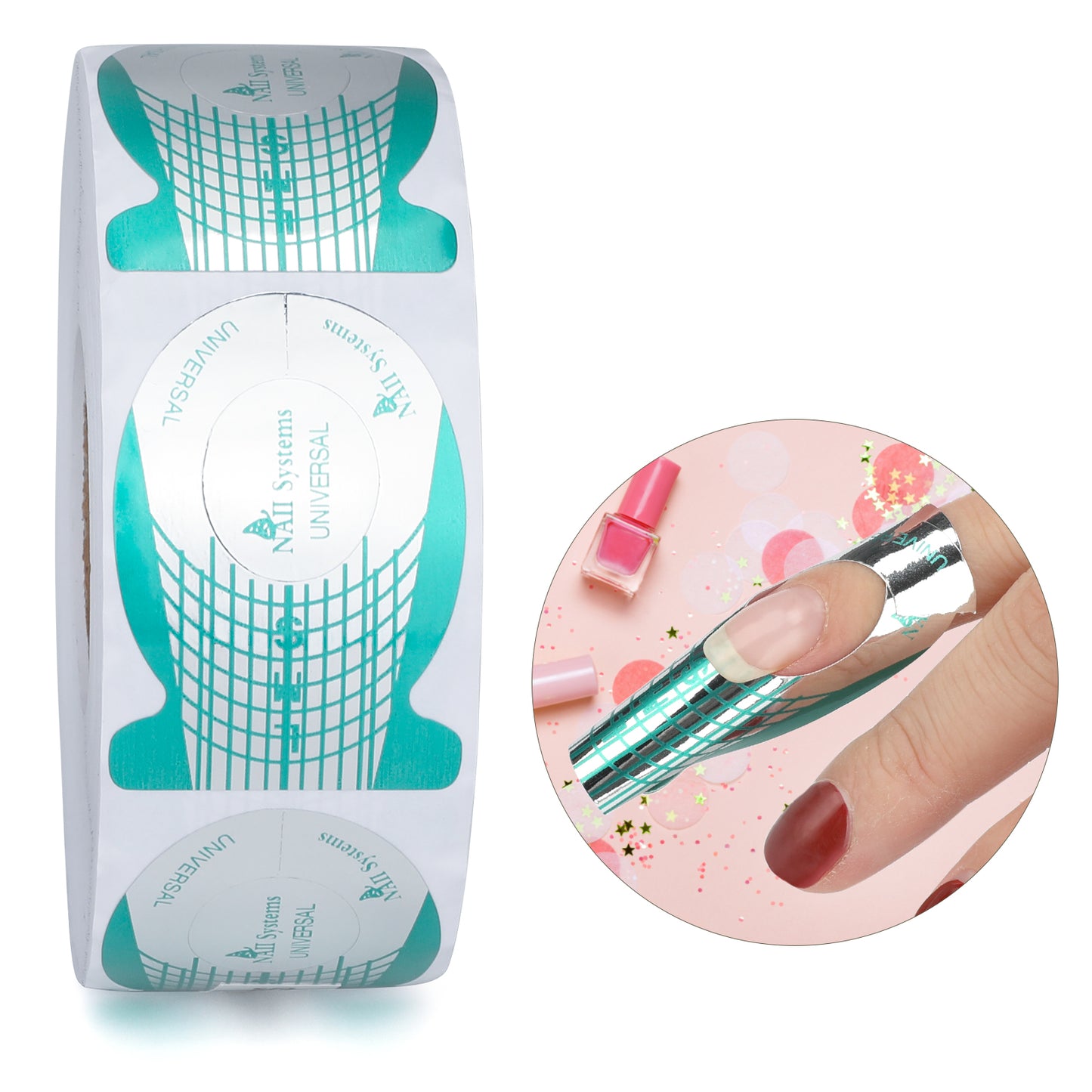 G2PLUS Paper Nail Forms for Gel Builder - 500PCS Nail Extension Form Stickers - Adhesive Nail Builder Forms - Nail Paper Forms for Gel Nails Extension