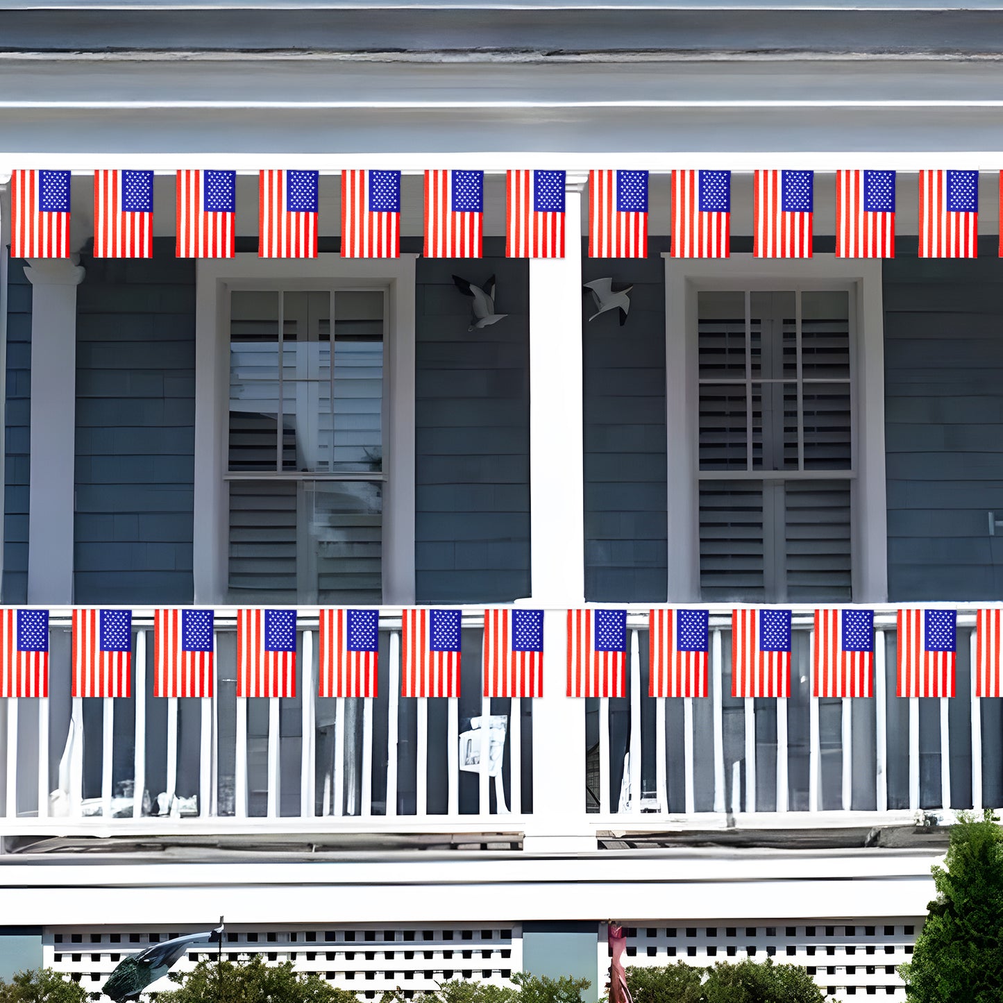 G2PLUS American Flags Banner, 36 Feet USA String Pennant Flag, 4th of July Pennant Banner Bunting for Patriotic Events, Classroom, Bars, Sports, Independence Day Indoor Outdoor Decoration