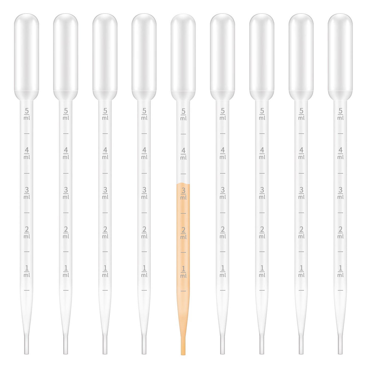 G2PLUS 5ML Plastic Dropper, 25Pcs Pipettes Dropper, Clear Graduated Dropper, Disposable Transfer Pipettes for Essential Oils, Kids Activities, DIY Art and Make up Tool