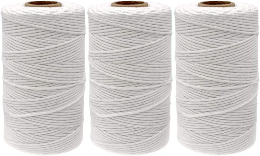 G2PLUS Gift Wrapping Bakers String, 300M Cotton String Twine, 2MM Handicrafts Decorative Cord Twine for DIY Gift Decorations-White