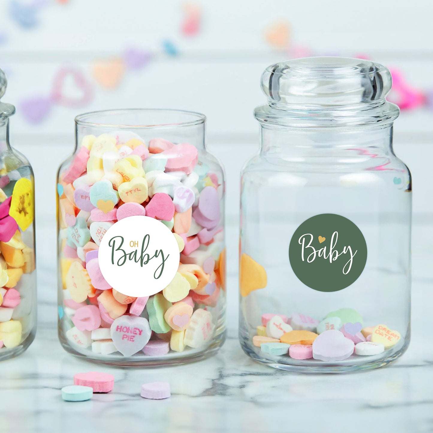 G2PLUS Baby Shower Stickers, Sweet Baby Stickers, Oh Baby Stickers, 210PCS Round Baby Shower Candy Stickers, Green Baby Shower Party Favor Stickers for Envelope Seals, Invitations (0.75 inch)