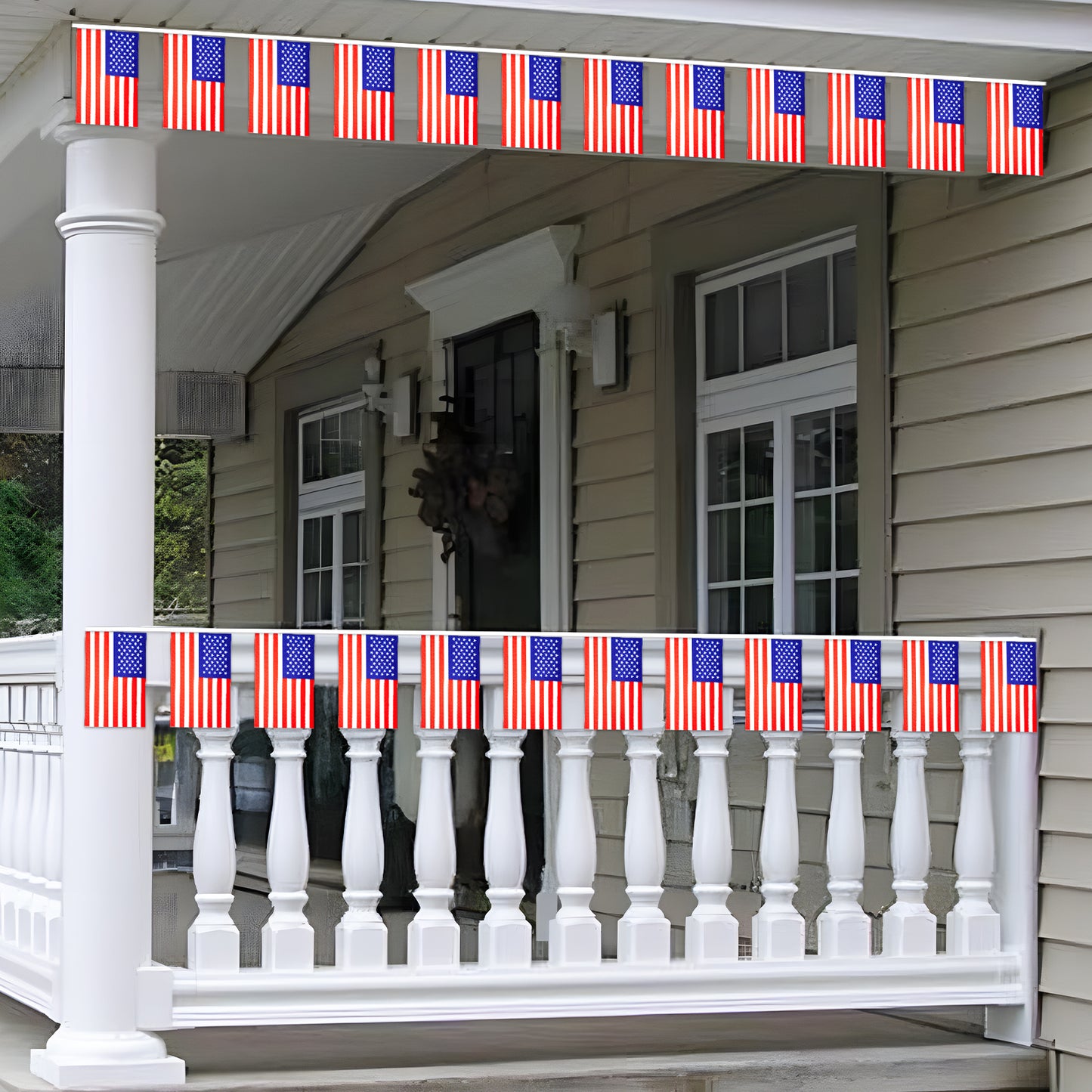 G2PLUS American Flags Banner, 36 Feet USA String Pennant Flag, 4th of July Pennant Banner Bunting for Patriotic Events, Classroom, Bars, Sports, Independence Day Indoor Outdoor Decoration (2 Packs)