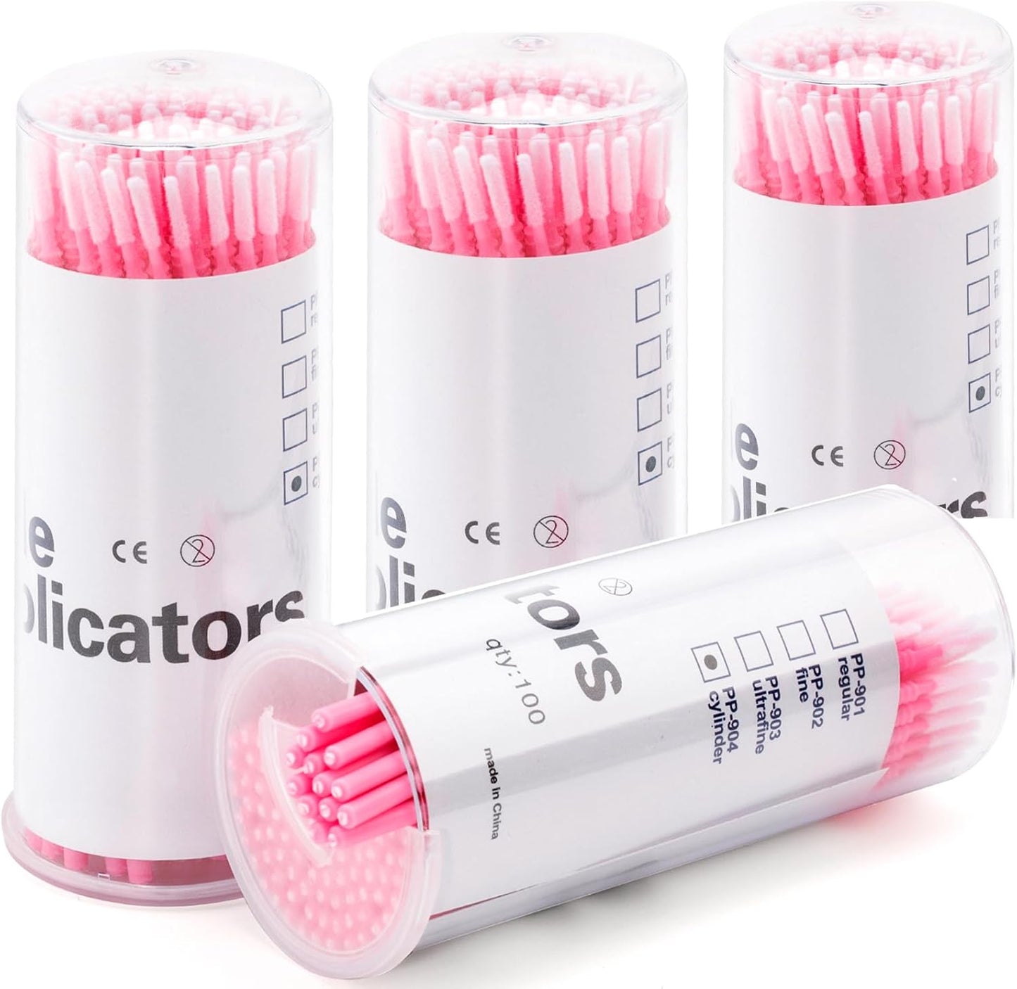 G2PLUS Micro Applicators Brushes with Longer Tips - 400PCS Microfibre Brushes Eyelashes - Pink Lash Lift Micro Applicators - Eyelash Extension Applicators for Eyelashes Extensions, Crafting