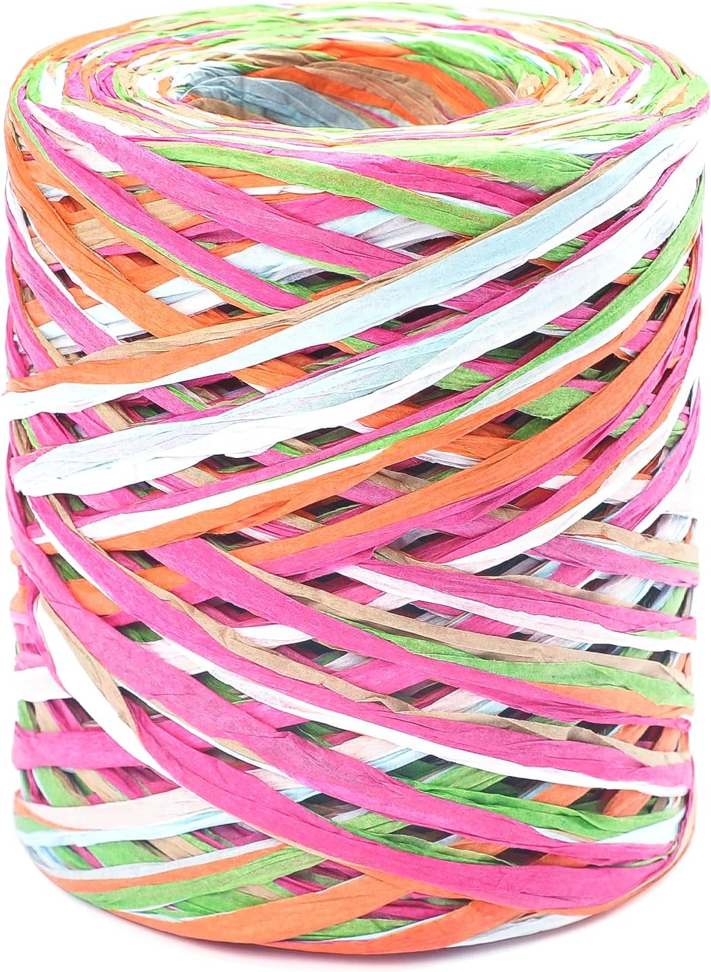 G2PLUS 6 Ply Colored Raffia Paper Ribbon, 80M Pink Raffia Paper Packaging Ribbons for Crafting String Twine for Gift Box Wrapping