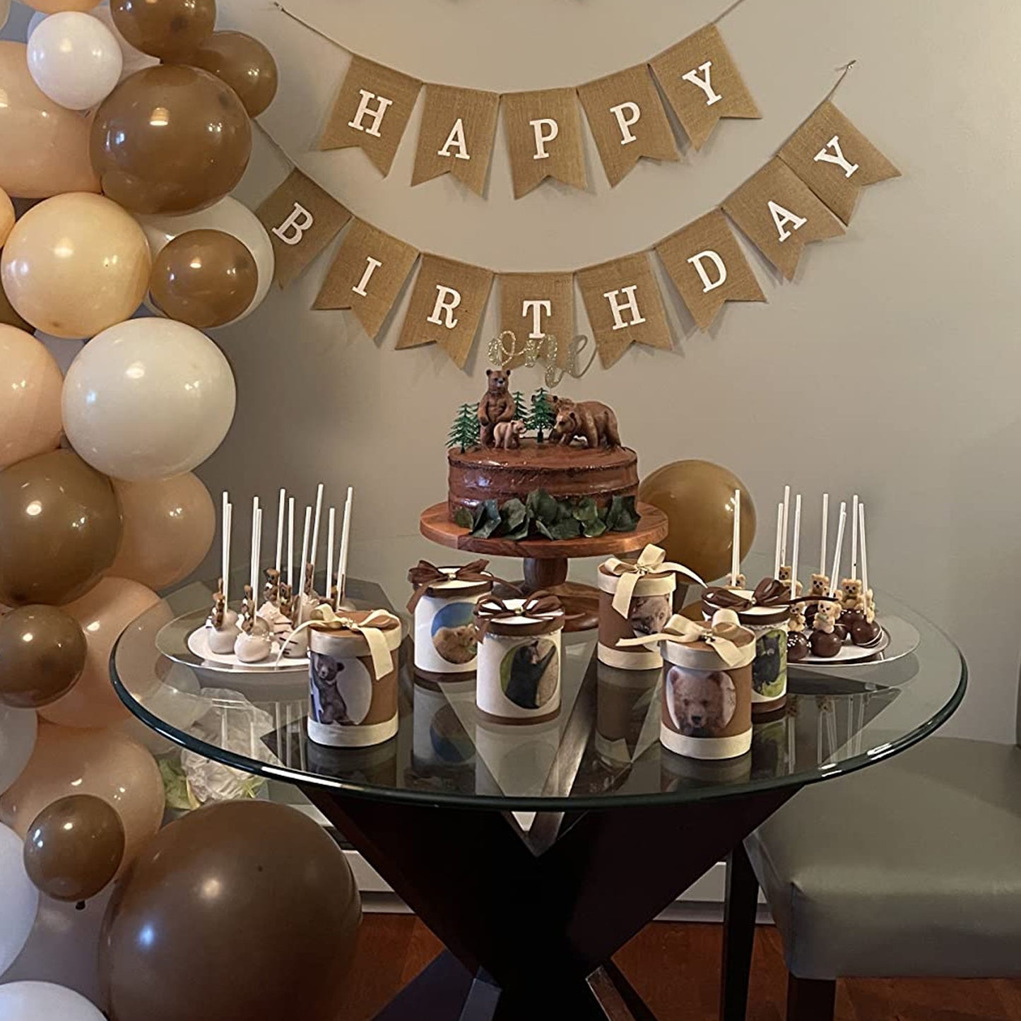 G2PLUS Happy Birthday Banners Burlap, Pre-Strung Happy Birthday Banner Sign, Rustic Happy Birthday Garland Bunting for Party Decorations, Reusable Hanging Backdrop for Cake Table