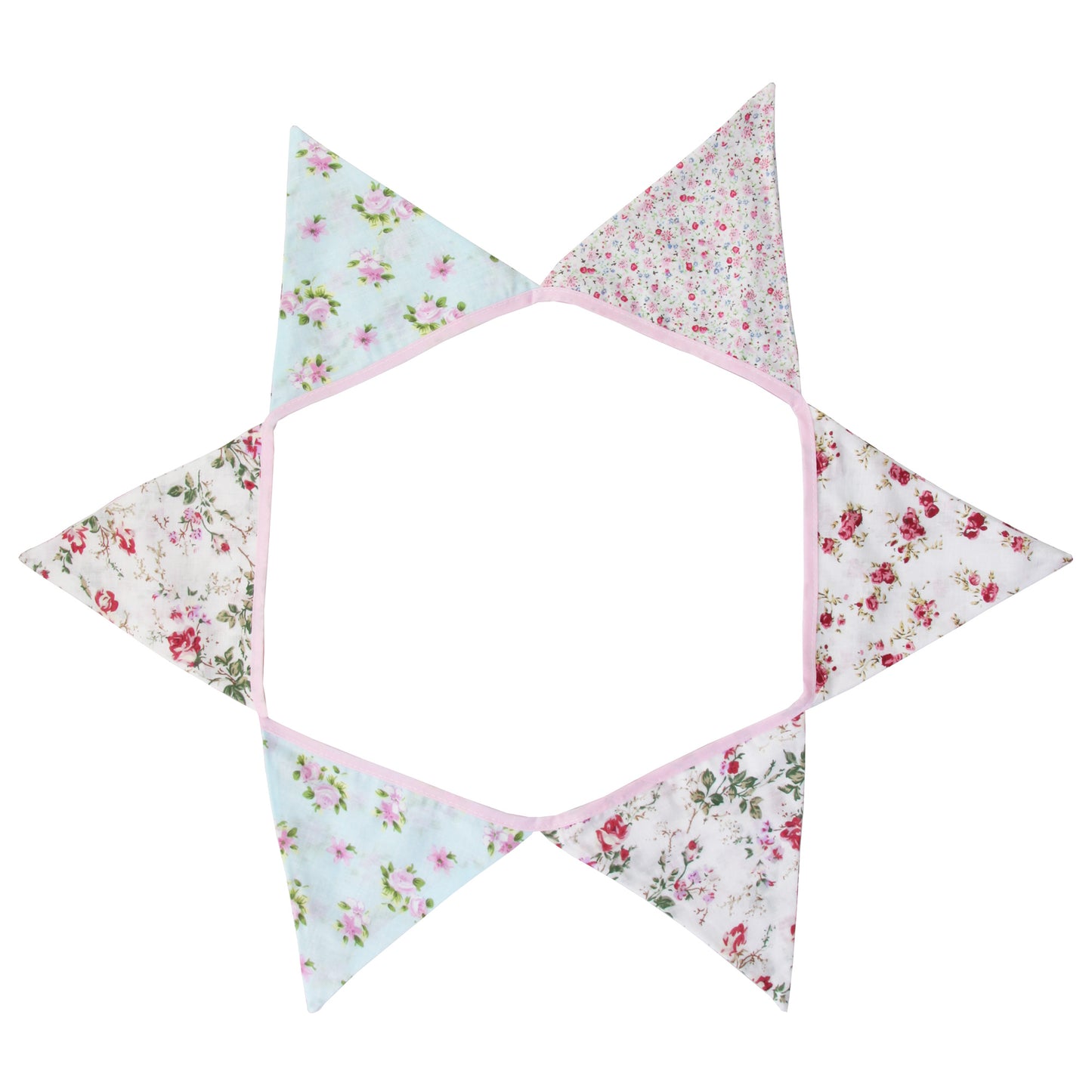 G2PLUS Floral Bunting banner, 10.8 Feet Vintage Cloth Shabby Chic Flag Garlands, 12PCS Double Sided Fabric Triangle Pennants for Vintage Themed Wedding Afternoon Tea Garden Party