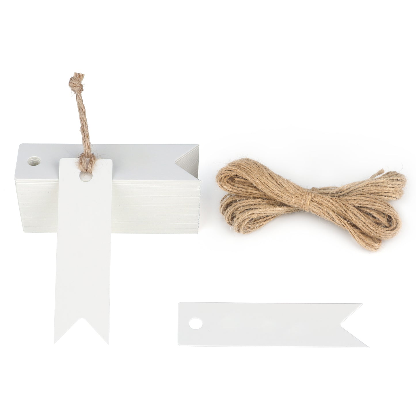 G2PLUS Small Kraft Gift Tags White, 7x2CM Mini Blank Labels with String, Small Jar Name Tags for Home-Made Gifts Presents, Party Favours,Bottles