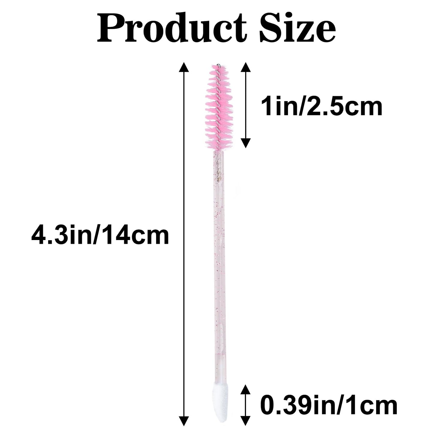 G2PLUS 100pcs Eyelash Brush Lip Brush, Dual Ended Lip & Lash Brush, Disposable Mascara Wands and Lipstick Brush, Eyelash Extension Supplies Makeup Brush for Eyebrow, Lip and Makeup (Pink)