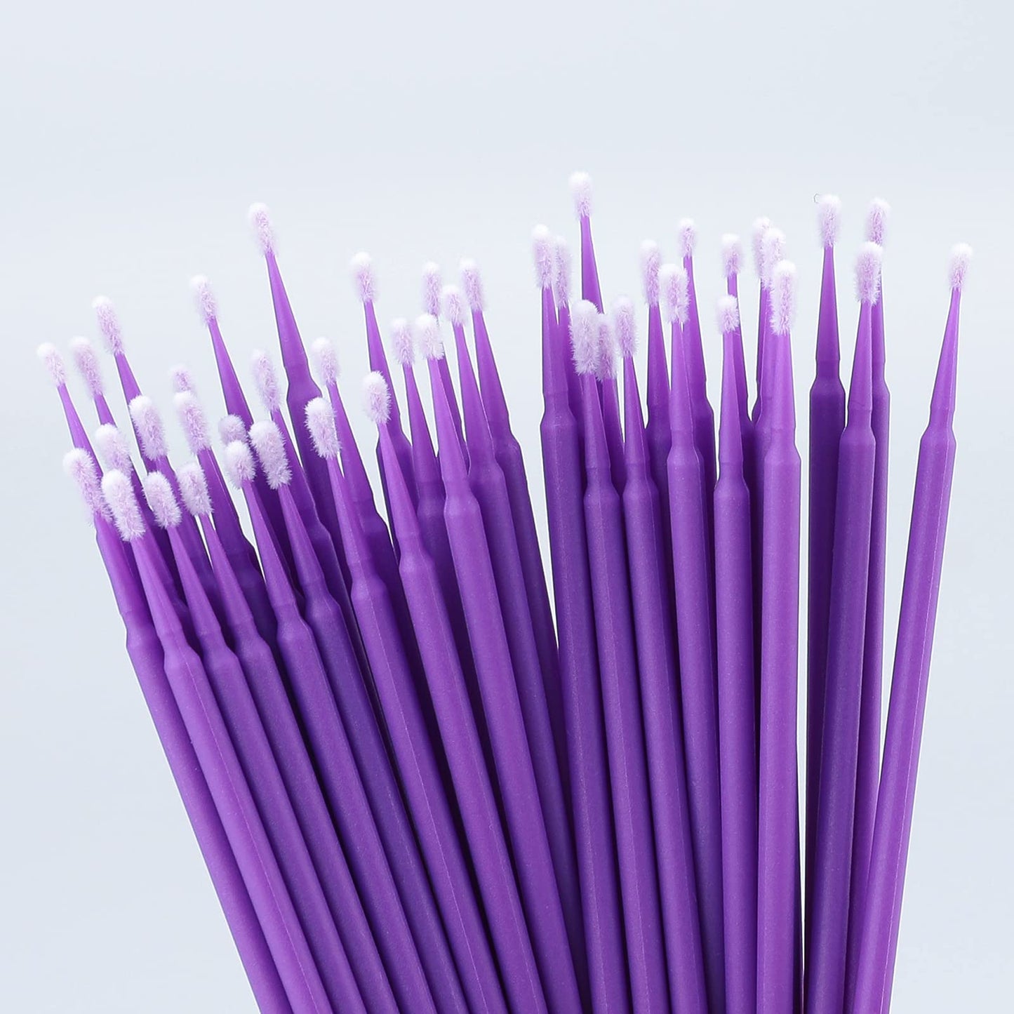 G2PLUS Micro Swabs, 100pcs Cotton Swabs for Makeup, Purple Microswabs for Eyelash Extensions, Disposable Applicators Brush for Nails, Eyeliner and Lash Tech Supplies