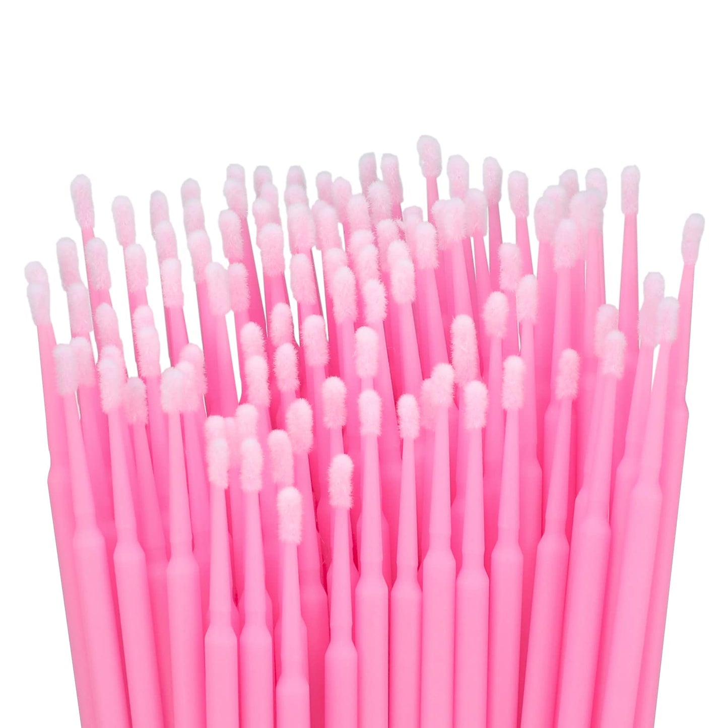 G2PLUS Micro Swabs, 100pcs Cotton Swabs for Makeup, Pink Microswabs for Eyelash Extensions, Disposable Applicators Brush for Nails, Eyeliner and Lash Tech Supplies