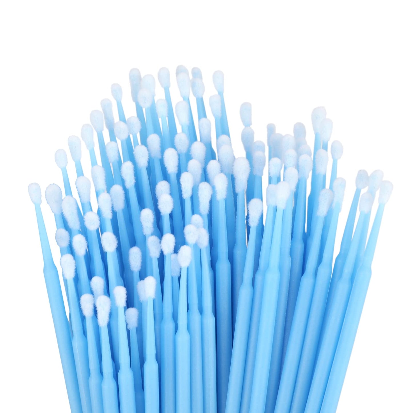 G2PLUS Micro Swabs, 100pcs Cotton Swabs for Makeup, Blue Microswabs for Eyelash Extensions, Disposable Applicators Brush for Nails, Eyeliner and Lash Tech Supplies