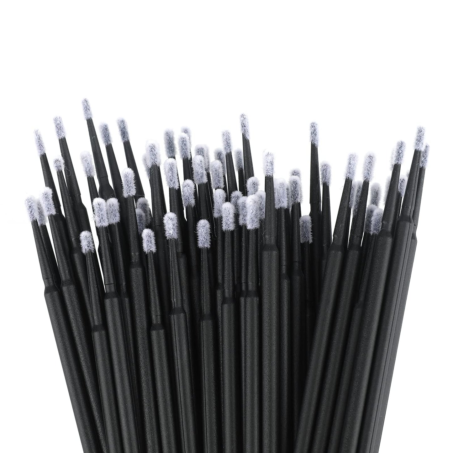 G2PLUS Micro Swabs, 100pcs Cotton Swabs for Makeup, Black Microswabs for Eyelash Extensions, Disposable Applicators Brush for Nails, Eyeliner and Lash Tech Supplies