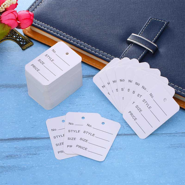 G2PLUS 1000 Pcs Price Tags, Clothes Size Tags Coupon Tags Making Tag White Store Tags Clothing Tags, 1.94 x 1.38