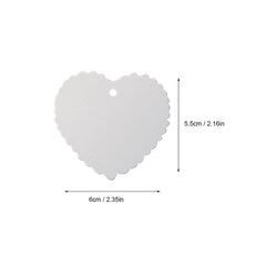 Valentine's Day Gift Tags 100 PCS Blank Label 5.5 cm * 6 cm Paper Wedding Labels Brown Hang Tag with 30 Meters Jute Twine - Heart-Shaped (White) - G2plus