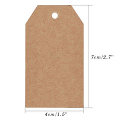 100 PCS Kraft Gift Tags 4 CM * 7 CM Blank Label Paper Wedding Labels Birthday Luggage Tags Brown Hang Tag with 30 Meters Jute Twine - G2plus