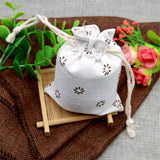 20 PCS Cotton Burlap Drawstring Pouches Gift Bags Wedding Party Favor Jewelry Bags 3.5'' x 4.7'' (Brown Daisy) - G2plus