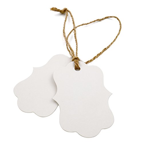 100PCS Blank Gift Tags, 2.75''x 1.97'' Kraft Blank Hang Tags with 100 Feet Jute Twine - G2plus
