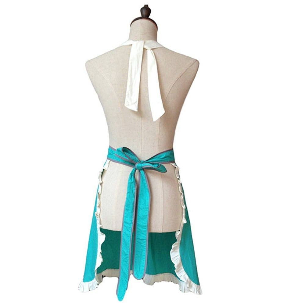 Lovely Classic Style Women’s Cooking Apron Kitchen Apron Baking Apron with Pocket Great Gift For Wife Kid Girls Daughters Ladies Macara Dragon White&Blue (Mama-Child Set) - G2plus